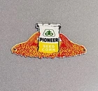 VINTAGE PIONEER CORN FARM DAIRY PORCELAIN SIGN CAR GAS TRUCK MOTORCYCLE OIL