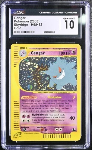 Pokemon Skyridge Gengar Holo H9/H32 CGC 10 Gem Mint Card