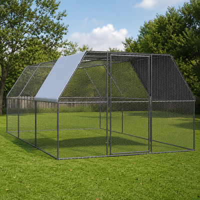 Hühnerkäfig Outdoor Hühnerstall Freilaufgehege Stahl verzinkt | 3 x 6 x 2 m