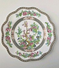 Coalport Indian Tree Bone China Plate 9” Scalloped Gold Trim England Vintage