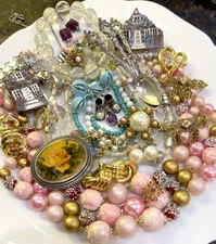 VTG/Antique Jewelry lot~Sterling~1920s .800 Spoons~Lisner~Two Women~Emmons~Monet