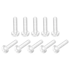 M2x12mm Plastic Phillips Bolts 100pcs PC Pan Head Machine Screws Transparent