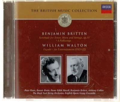 DECCA PEARS, BRAIN BRITTEN SERENADE, WALTON FACADE, ETC