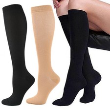 1/2 Pair Compression Socks Anti swelling Fatigue Leg Foot Calf Support Stockings