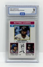 2025 TOPPS HERITAGE BATTING LEADERS #193 SHOHEI OHTANI (+ ARRAEZ & OZUNA) 9 MT