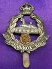 Genuine WW1 The East Lancashire Regiment Bimetal Cap Badge w/slider