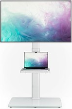 Universal Floor TV Stand with Mount 70 Degree Floor TV Stand with Shelf White