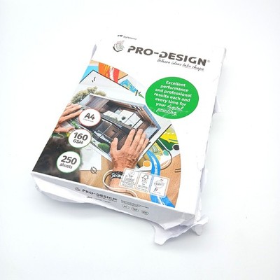 PRO DESIGN Farblaserpapier Druckerpapier A4 160 g m² 250 Blatt weiß hohe Qualitä