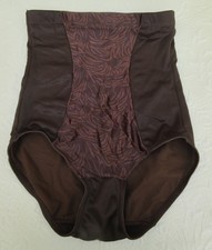 NWOT MAIDENFORM BROWN shapewear 83061 HIGH WAIST SATIN shaper brief sz M /6