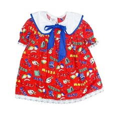 Vintage 1990s 90s Sears Toddler Paint Themed Dress - Sz 3T