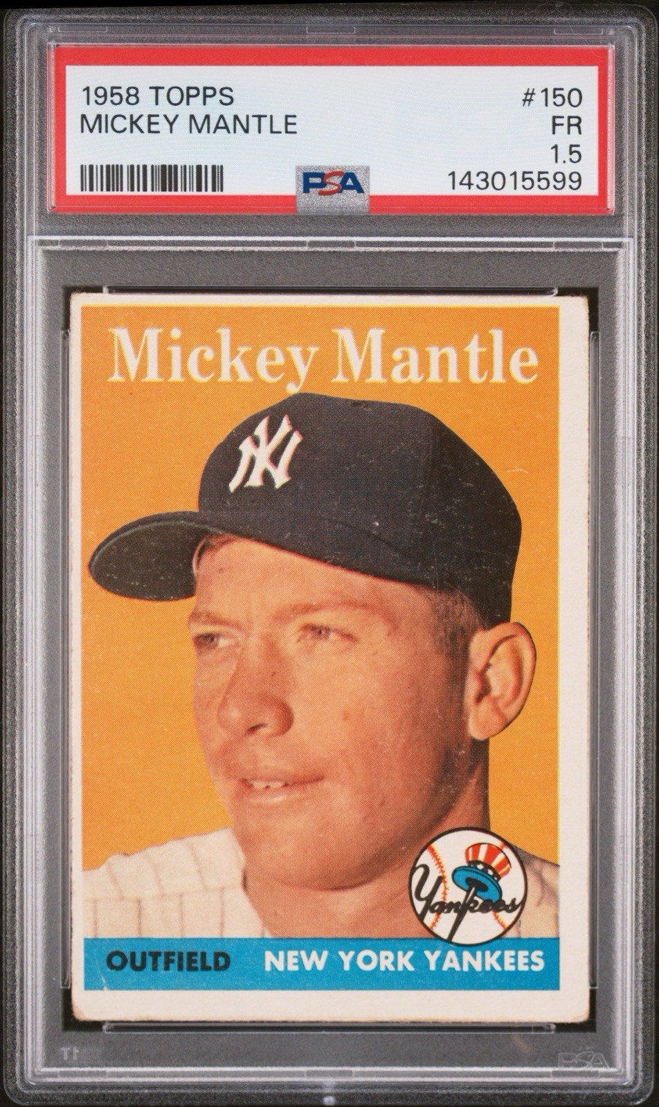 1958 Topps Mickey Mantle #150 PSA 1.5 New York Yankees HOF