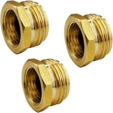 1/2” G Thread (BSP) Female to 3/4” GHT Male Connector, Brass BSP to Garden Hose