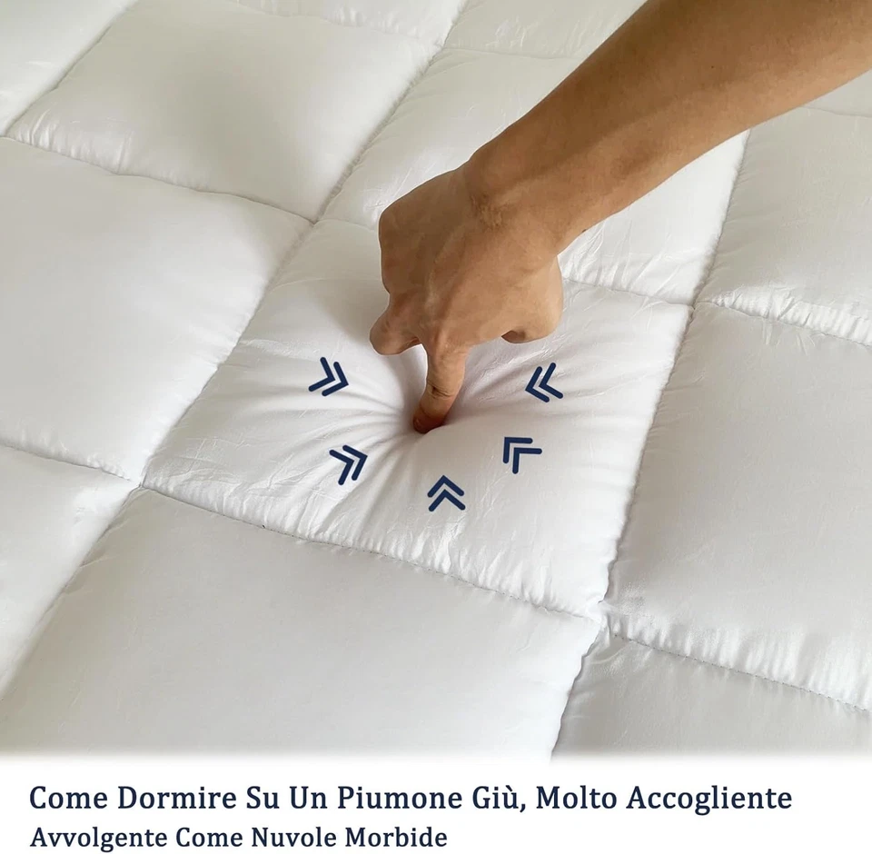 Topper Matrimoniale 160X190Cm, Morbido, Traspirante, Migliora Il Materasso, Topp - Immagine 2 di 4