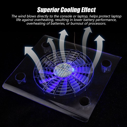 Quiet Usb Notebook Cooler Cooling Pad Fans With Led Rgb Lights For /Ps3 - Photo 7/7