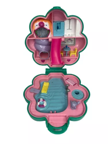 Vintage Polly Pocket Bluebird Water Fun Park Green Compact 1990 READ