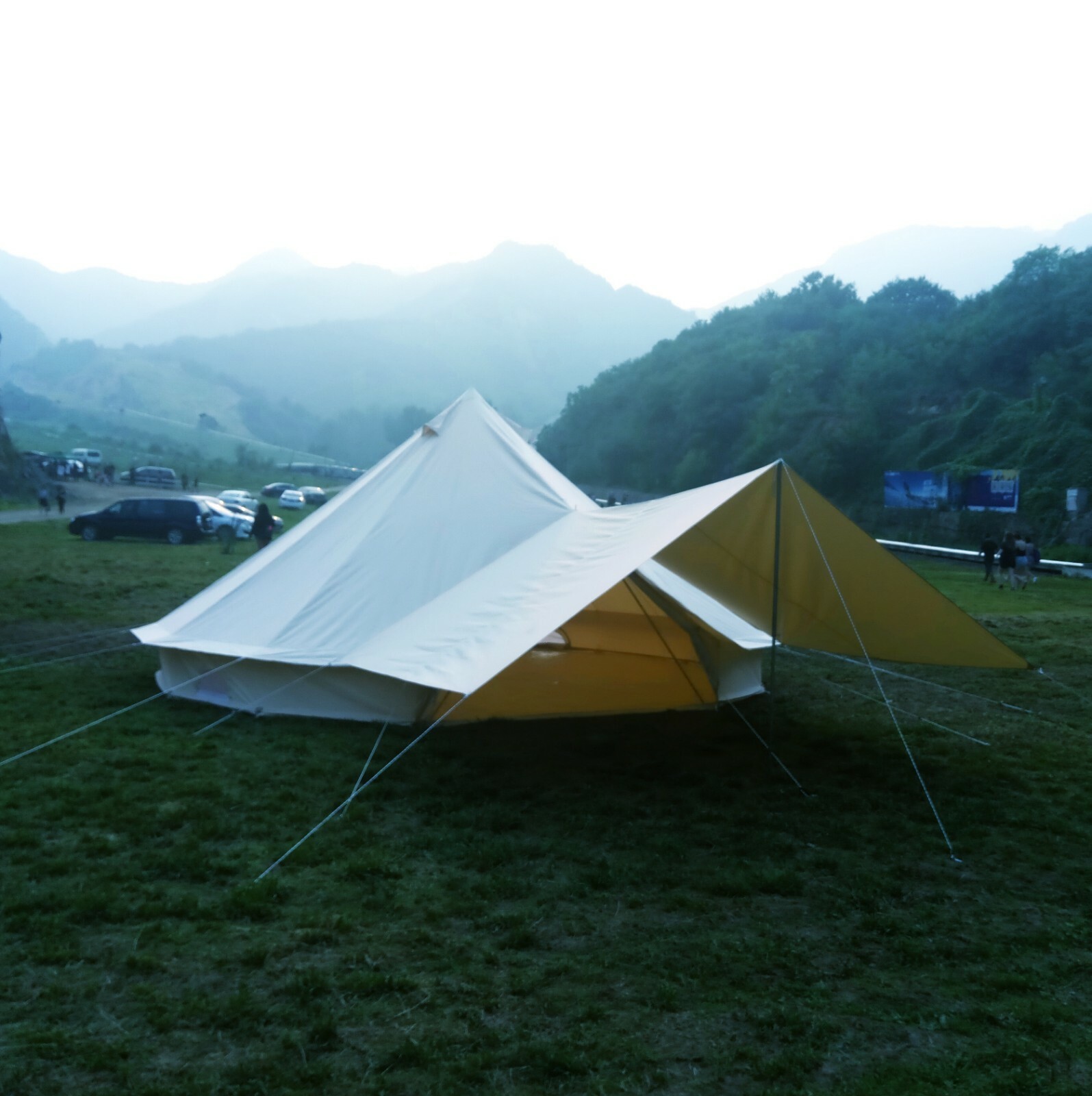 3M Waterproof Glamping Bell Tent Stove Jack Awning Rain Flying Canvas