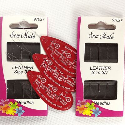 Hand Sewing Applique Needles Leather Needles Size 3/7 plus Needle Threaders