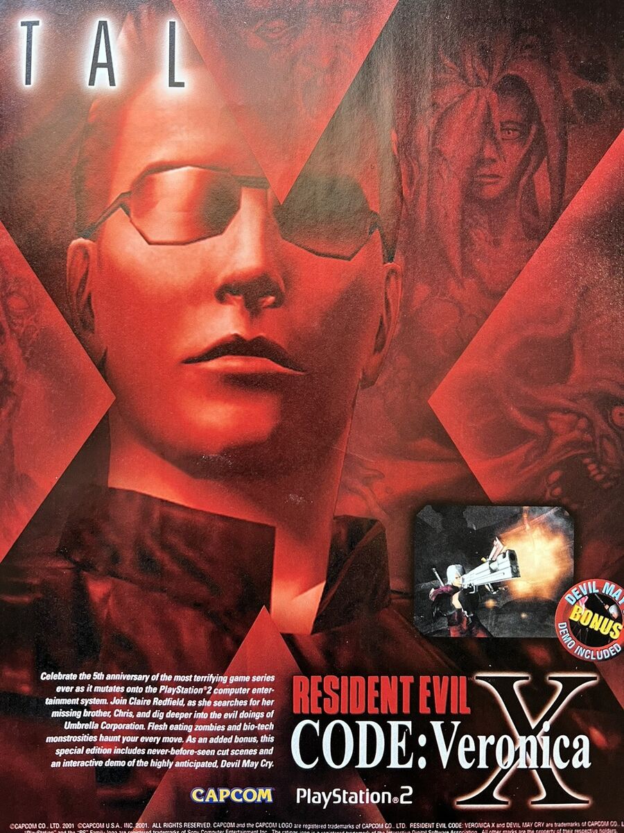 Resident Evil Code: Veronica X Print Ad/Poster Art Playstation 2 PS2