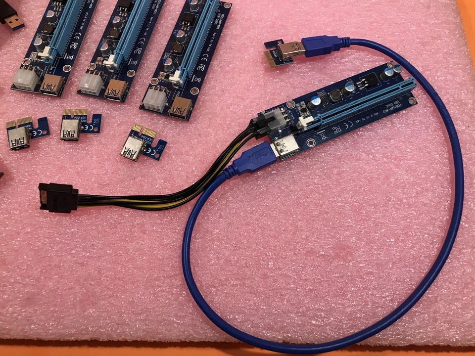 4 PACK PCE164P-N03 VER 006C PCI-E 1x to 16x Powered Riser Adapter Card MINING - Image 2 of 2