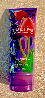 BATH & BODY WORKS London Tulips & Raspberry Tea Triple Moisture Body Cream 8 oz