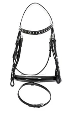 English Bridle Handmade Stylish Black Top Dressage Competitive Horseback Riders