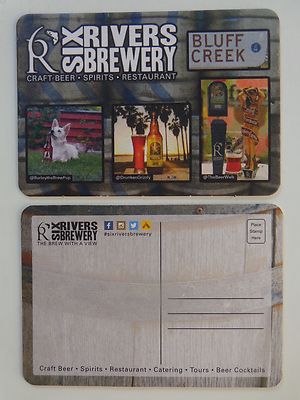 Brewery Coaster ~ SIX RIVERS Brewery Craft Beer, Spirits, Restaurant; CALIFORNIA
