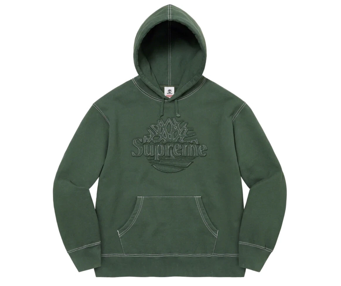 Supreme/Timberland Dark Green Hooded Sweatshirt Size Large | eBay