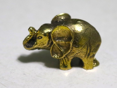 Small Solid Brass Elephant Figurine