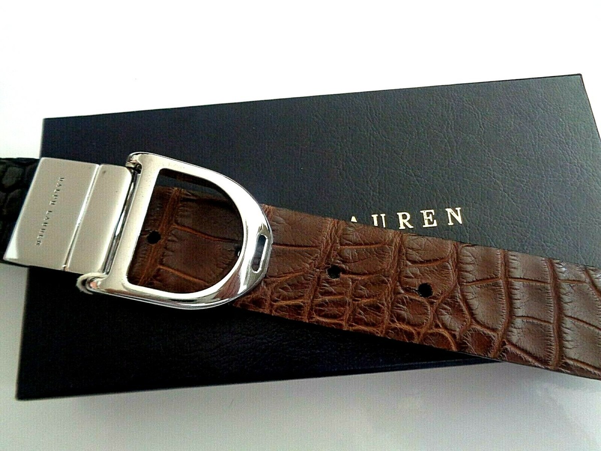 NWT RALPH LAUREN PURPLE LABEL ALLIGATOR BELT MADE ITALY  display picture 3