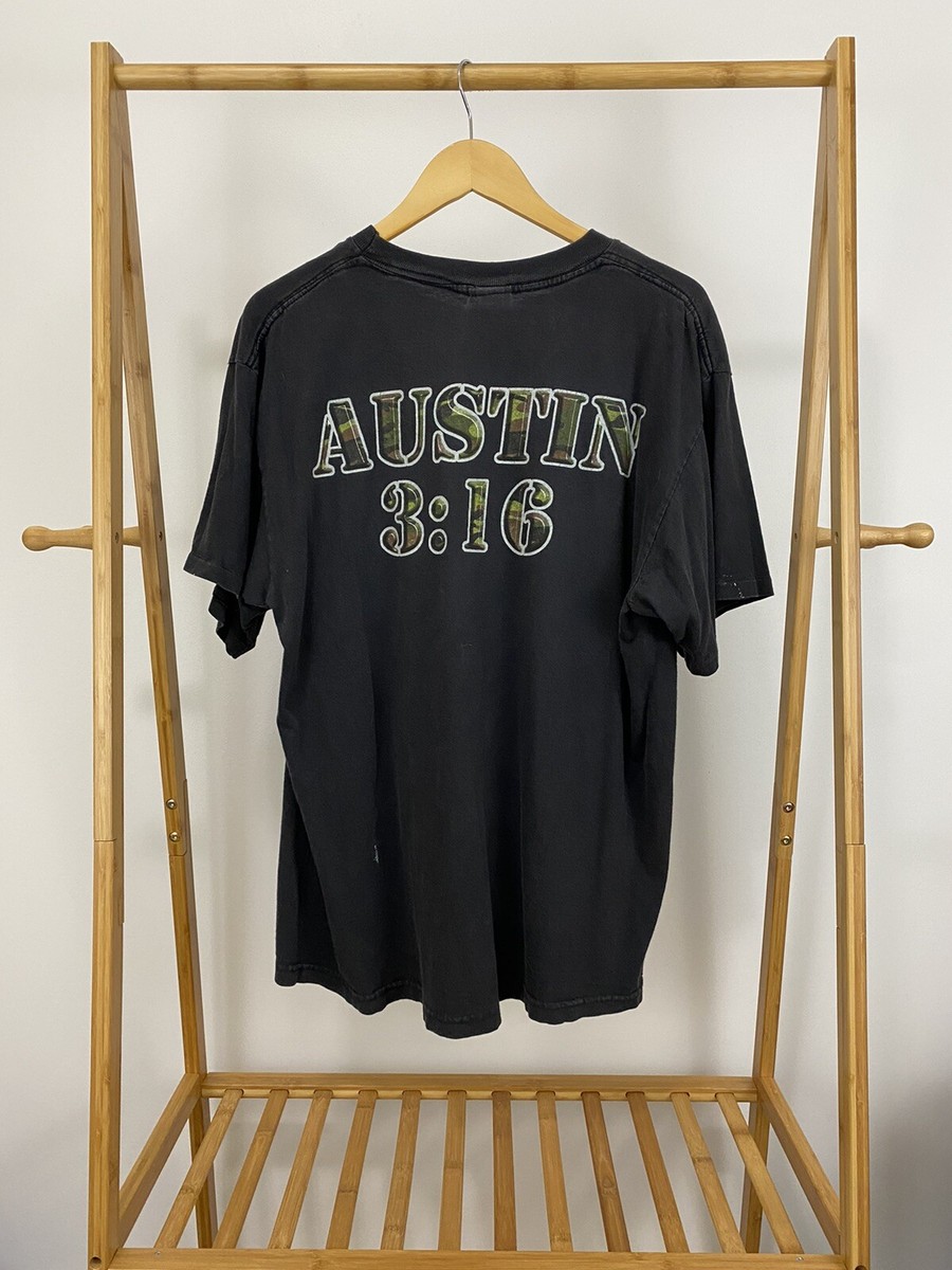 VTG Stone Cold Steve Austin 3:16 Camouflage Big Face Wrestling WWE