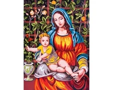 "Madonna" Printed Cross stitch Needlepoint Canvas 6261