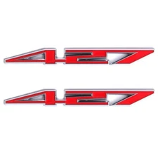 2X 427 METAL BUMPER TRUNK GRILL EMBLEM DECAL STICKER BADGE RED/CHROME