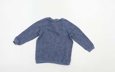 Matalan Babyblau Baumwollmischung Pullover Gr&ouml;&szlig;e 12-18 Monate Druckknopf - Wild