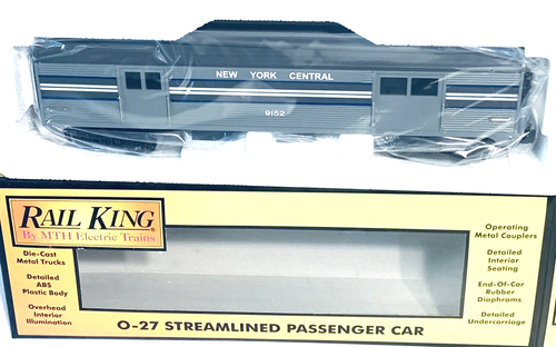 Rail King #6020 New York Central stromlinienförmiger Gepäckwagen #9152 O-Skala Neu im Karton - Bild 3 von 3