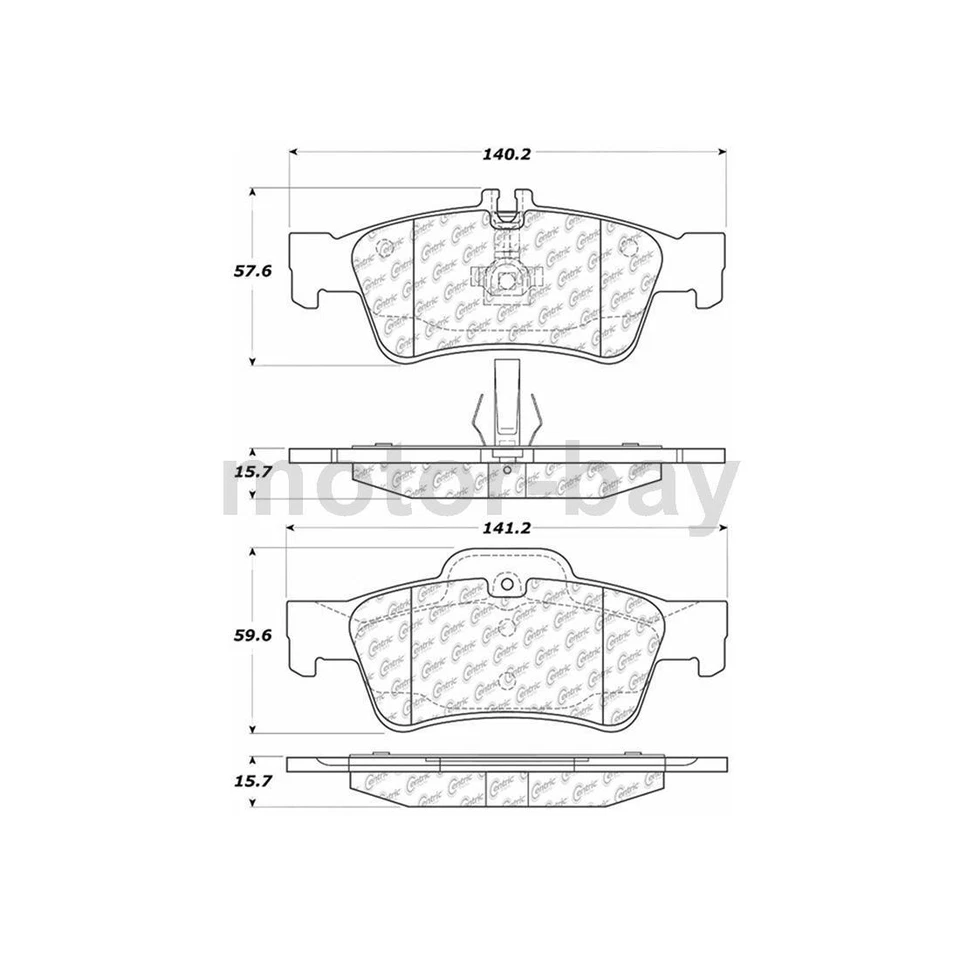 Juego de pastillas de freno delanteras traseras centradas para Mercedes-Benz E250 2014 2015 2016 Foto 2 de 4