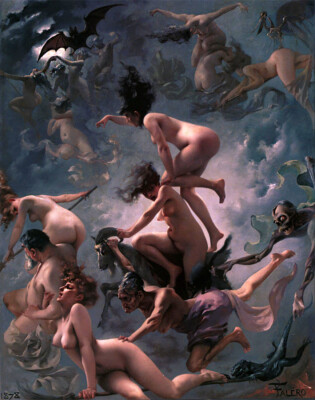 LUIS RICARDO FALERO WITCHES GOING TO THEIR SABBATH ART GICLEE PRINT FINE CANVAS