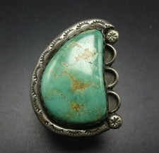 BIG Vintage Sterling Silver GORGEOUS ROYSTON TURQUOISE RING size 5.5