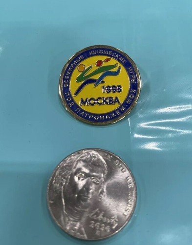 1998 Moscow Mockba Olympics Lapel Pin Hat Tack Vintage Original RARE