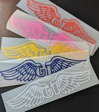 GT WINGS 8" DECAL - IN COLORS BMX OLD SCHOOL GT BIKE DECALS