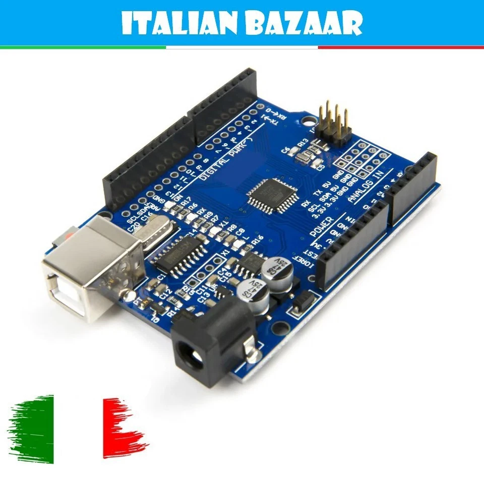 Arduino Uno R3 Scheda ATmega328P CH340 Compatibile Arduino Rev3 - Immagine 2 di 4