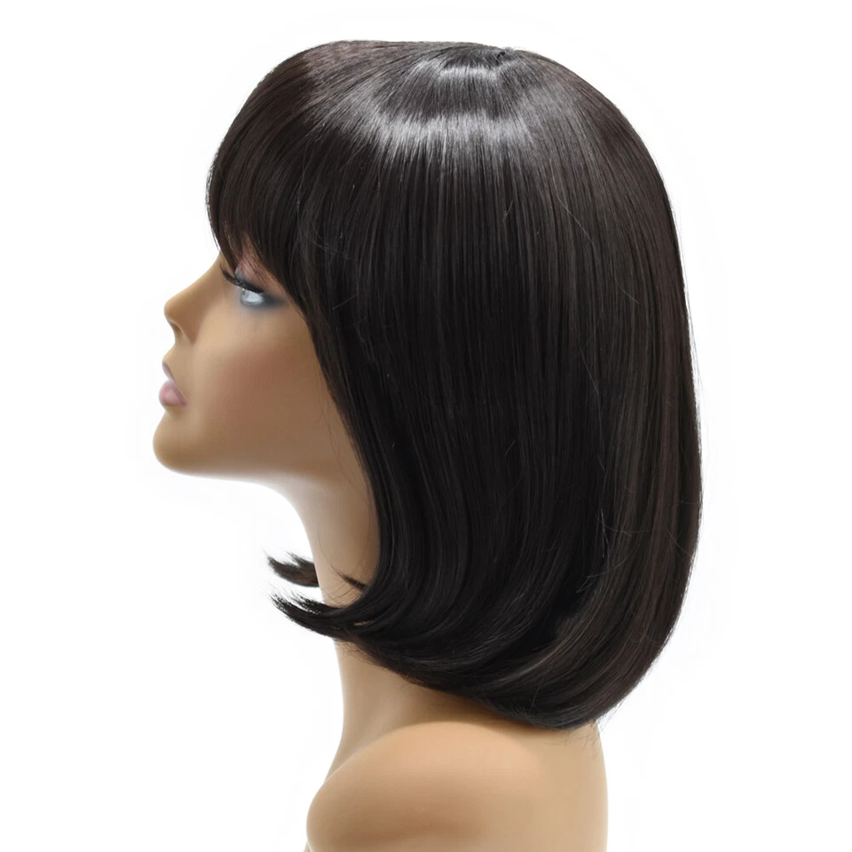 Женский синтетический парик Bob с челкой натуральный вид первоклассные короткие черные волосы парики сделано в США - Изображение 3 из 4