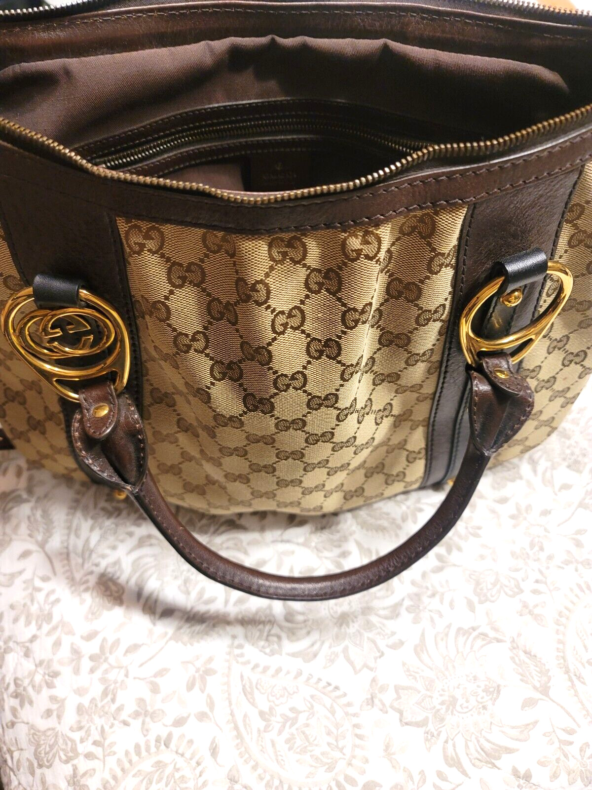 Gucci Monogram Large Convertable Purse - image 12