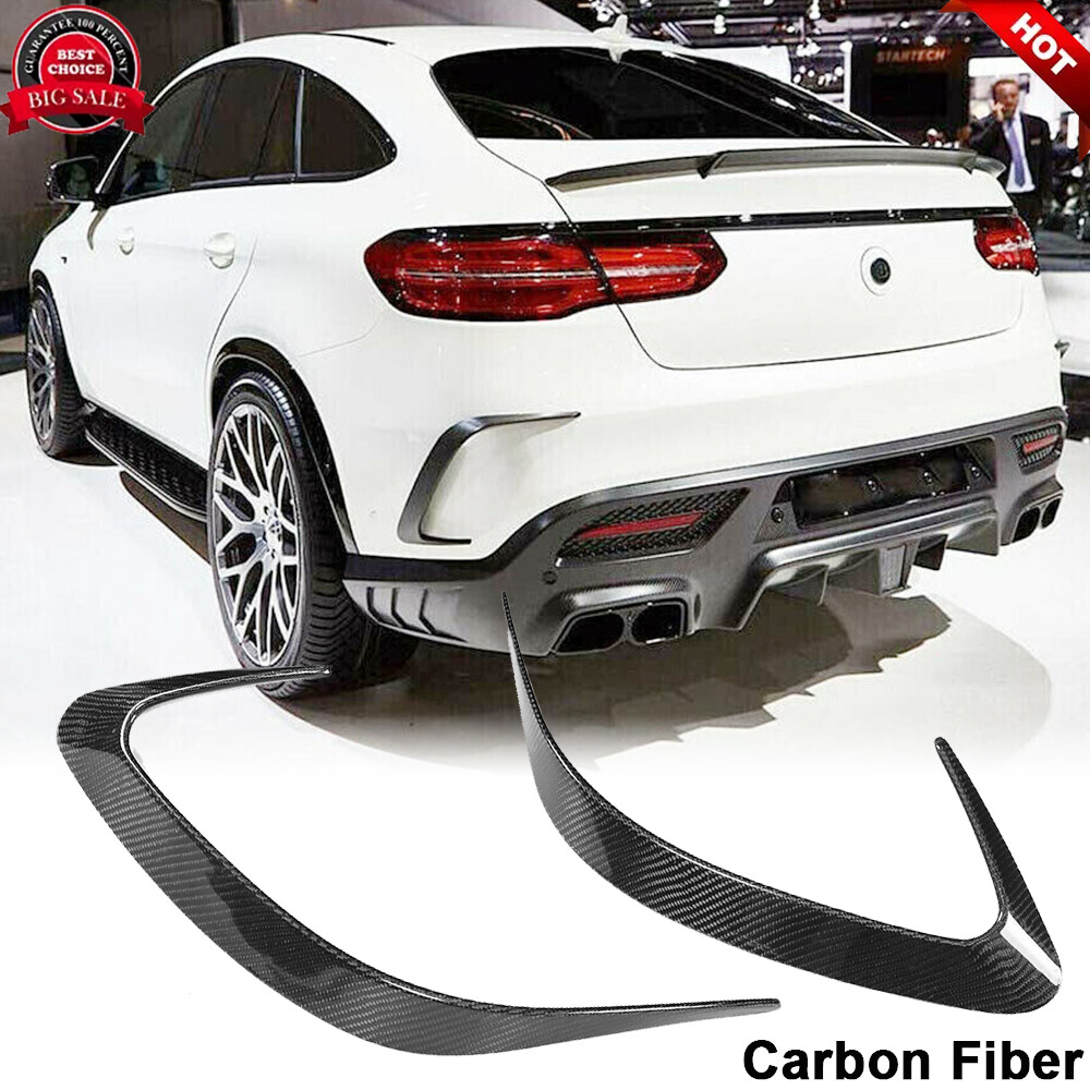 For C292 GLE400 GLE350 GLE63  REAL CARBON Rear Bumper Lip Splitters Vent Fins