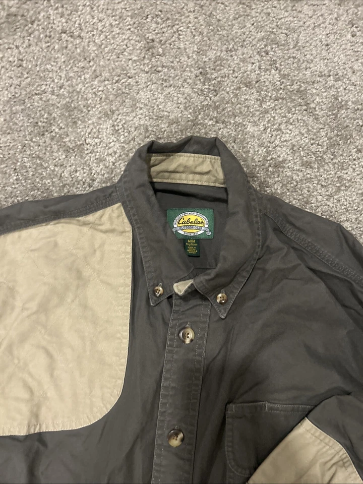 Cabelas Shirt Medium Shooting Hunt Long Sleeve Button Shoulder Pad - Image 4 of 4