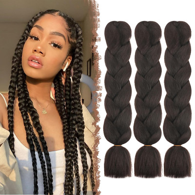 Braiding Hair Extensions Natürlich Schwarz, 3 Stücke Jumbo Braids Kanekalon Kuns
