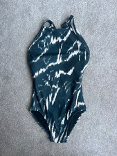 Jo Jax Dancewear Activewear Leotard Youth Size L Black with pattern Ballet Jaz