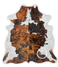 Cowhide Rug - Tricolor Cowskin Rug, High quality, Kuhfell,(M)(L)XL)(XXL)