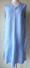 FLAX Designs Linen Dress M & L NWT Special Dress PERIWINKLE STRIPE