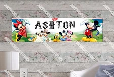 Personalized/Customized Mickey and Minnie Mouse Name Poster Wall Art Banner
