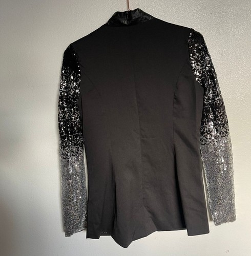Haoduoyi Womens Long Sleeve V-Neck Sequins Blazer Black Sz S - 第 10/10 張圖片